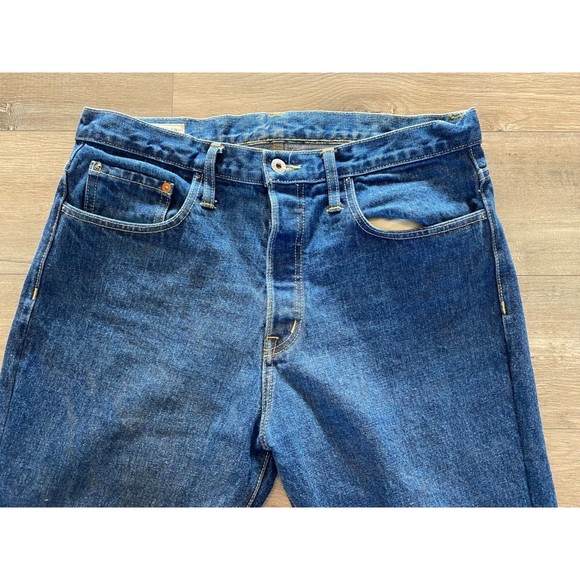 Best Made Co Men's 32X30 Button Straight Dark Wash Denim Blue Jeans Made In USA - Picture 2 of 9